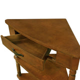 33.8'' Small Triangle Table, Wood Side Table for Small Spaces/ Living Room, 3 Tier End W1202P199465