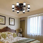 ZUN Ceiling Fan 21.7" with Dimmable Light DC Motor and 6 Speeds Reversible with Remote Control Flush W1340121432