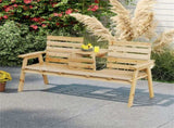 Wooden bench withFol dable Middle Table - Natural 13693200