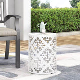 ZUN Outdoor Metal end Table -Large 73605.00WHI