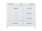 30'' Bathroom Vanity with Ceramic Sink Combo, Solid Wood Frame Bathroom Storage Cabinet, N710P194420K