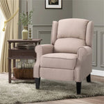 ZUN Dark Beige Recliner Chair. Wingback Single Sofa with Vibration Massage, Heat, Push Back 88569258