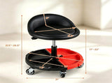 Adjustable Rolling Mechanic Stool with Backrest & Removable Tool Tray, 360&deg Swivel Lockable 17950819