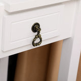 Flip Single Mirror Double Drawers Straight Feet Dresser White 53998961