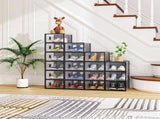 Black Small 18-Piece Shoe Storage Box Set 33x23x14cm, Plastic Mesh & Stackable Design 27129461