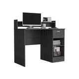 Computer Desk with Top Open Shelf, 1-Drawer and 2-Storage Shelves, Smokey Oak B097133208