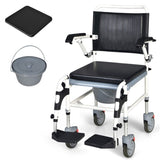 4-in-1 Multifunctional Commode Chair/ Shower/Wheelchair/Normal Chair, 4-Level Height Adjust 42944991