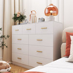 ZUN FCH 9 Drawer Double Dresser for Bedroom, Wide Storage Cabinet for Living Room Home Entryway,White 34963972