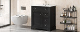 ZUN 30" Bathroom Vanity with Sink Top, Bathroom Vanity Cabinet with Door and Two Drawers, MDF Boards, N725P198484B