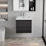 30" Floating Bathroom Vanity with Sink, Modern Wall-Mounted Bathroom Storage Vanity Cabinet with W1573P152692