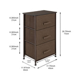 ZUN 3-Tier Dresser Drawer, Storage Unit with 3 Easy Pull Fabric Drawers and Metal Frame, Wooden 43484601