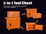 Tool Chest, 5-Drawer Rolling Tool Storage Cabinet with Detachable Top Tool Box, Liner, Universal 86937662