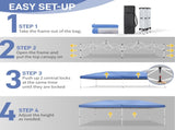10x20 ft Blue Pop Up Canopy Tent, Instant Folding Shelter with 6 Mesh 02852761