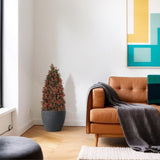 90cm Artificial Boxwood Topiary Tree for Outdoor Porch and Patio Decoration, Red , 2pcs/set W2945P323201