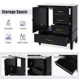 ZUN 30" Bathroom Vanity with Sink, Bathroom Cabinet with A Door, Three Drawers, Solid Wood Legs & MDF N759P207656B