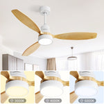 ZUN 52 Inch Ceiling Fan Light With 6 Speed Remote Reversible Energy-saving DC Motor Remote Control for W934P146036