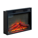 ZUN 23" Electric Fireplace, 3DInfrared Black Fireplace Electric Insert Heater, with IR Remote Control, 92000032