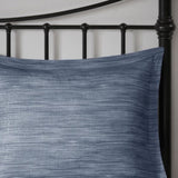 7 Piece Printed Seersucker Comforter Set Navy Cal King B03597180
