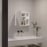 Minsk Medicine Cabinet, Mirror, Two External Shelves, Single Door Cabinet, Three Interior Shelves B128P148750