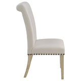 Beige and Pine Upholstered Parsons Dining Chair B062P153699
