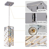 Modern Crystal Pendant Light - 3 Pack, Adjustable Hanging Ceiling Lamp with Crystal Prism Design for W1340P208477