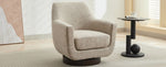 ZUN U-shaped Fully Assembled Swivel Chair Linen Accent Chair Armchair Round Barrel Chair for Living Room WF324396AAC