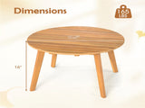 24.5" x 24.5" x 16" Premium Acacia Wood Round Side Table, 165 LBS Weight Capacity Outdoor End Table 36373582