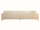 FX-P18-BEModern Beige Sofa Couch for Living Room, 85.83" Upholstered 3-Seater Sofa with Metal W57649843