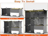 3Tier MultiSpace Cat Enclosure Cage, Indoor Cat Play House with Litter Box Drawer, Reversible 15975338
