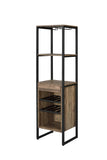 Weathered Oak and Black Wine Rack with 1 Drawer B062P184584