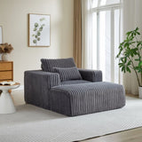 62.5-Inch Corduroy Sponge Sofa Lounge Chair with Removable footrest,No Assembly Required,Fluffy W834P206049
