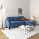 Convertible Combination Sofa Sofa L-Shaped Sofa with Storage Cabinet Footstool, Living Room Navy W2012126503