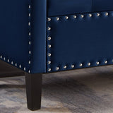 Upholstered Tufted Button Storage Bench with nails trim,Entryway Living Room Soft Padded Seat with W2186139088