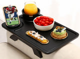 Couch Armrest Tray 3 in 1 Sofa Arm Tray Table with Swivel Cup Holder Phone Stand, Black 09153763