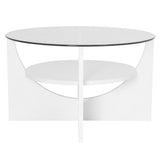 U Shaped Contemporary Coffee Table in White by LumiSource B202P223386