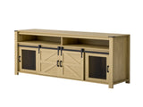 U_STYLE 59.3''Sideboard with Sliding Barn Door and Mesh Panels,Farmhouse Buffet with Open N711P347388O