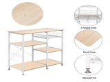 3-Tier Kitchen Baker's Rack Utility Microwave Oven Stand Storage Cart Workstation Shelf White Oak 16779105