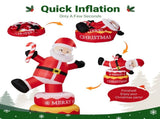 6FT Rotating Standing Santa Inflatable, 4 LED Lights, 210D Polyester Christmas Decor, US Plug 34939644