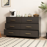 Black color Large 6 drawers chest of drawer dressers table with golden handle W1320110987