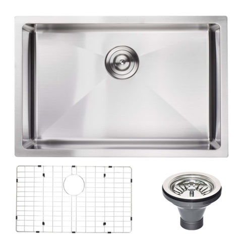 ZUN 27" L X 18" W Undermount Kitchen Sink With Sink Grid W122546261