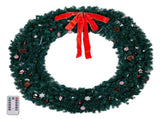 72in Pre-lit Christmas Wreath, Lighted Artificial Xmas Wreath with 300 Warm White Lights and 1200 97320150