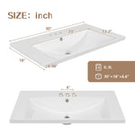 ZUN 30" Bathroom Vanity with Sink, Combo, Cabinet with Doors and Drawer, Solid Frame and MDF Board, 99556003