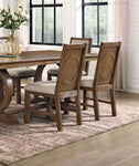 ZUN Transitional Style 2pcs Side Chairs Rustic Oak Solid wood Beige Fabric Dining Room Furniture Chair B011P197294