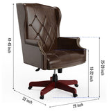 ZUN 330LBS Executive Office Chair, Ergonomic Design High Back Reclining Comfortable Desk Chair - Brown W1550115019