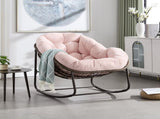 Outdoor Rattan Rocking Chair,Padded Cushion Rocker Recliner Chair Outdoor for Front Porch, Living 93056723