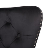 Simba Stainless Steel 2 Piece Chair Finish with Velvet Fabric in Black 808857776211