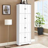 ZUN Tall Storage Cabinet with 8 Doors and 4 Shelves, Wall Storage Cabinet for Living Room, Kitchen, W1693111251