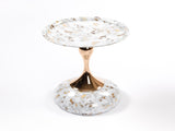Mermaid Tail End Coffee Table Round Side Table, Modern Metal Pedestal Table, Minimalist Accent Table W2664P232838
