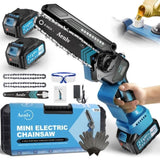 Mini Chainsaw 6 Inch Included 2Pcs Max 4.0Ah Battery, Upgraded Lightweight Handheld Chainsaw with 95670960