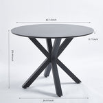 ZUN 42.1"BLACK Table Mid-century Dining Table for 4-6 people With Round Mdf Table Top, Pedestal Dining W234P143405